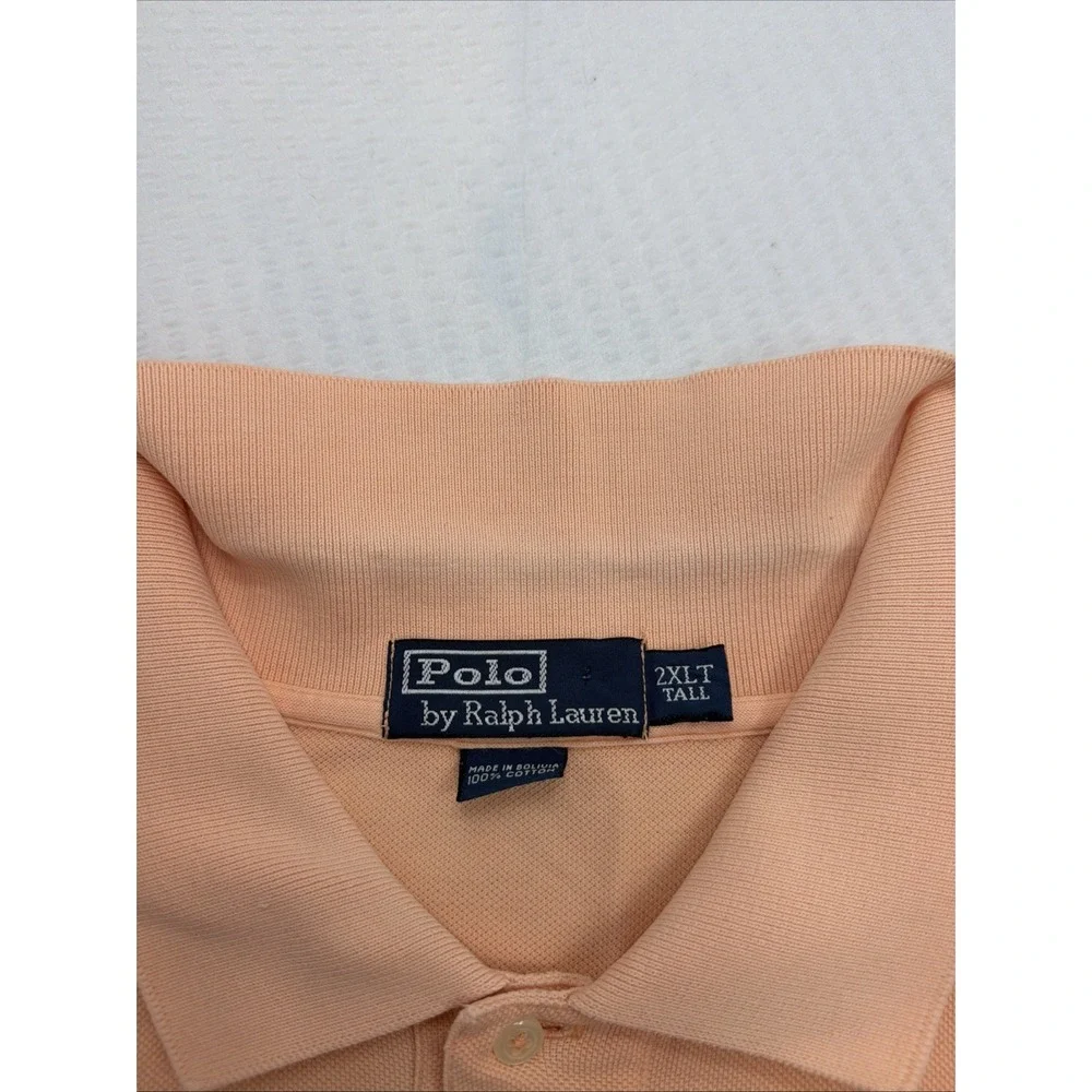 Ralph Lauren Men Polo Orange  Short Sleeve Classic 100% Cotton 2XLT Pony Preppy